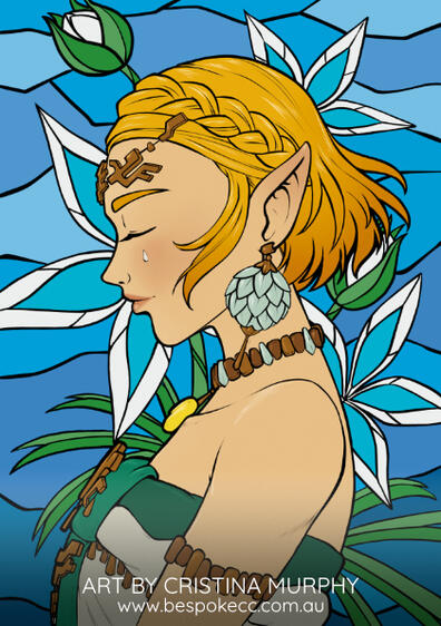 TotK Zelda Stained Glass